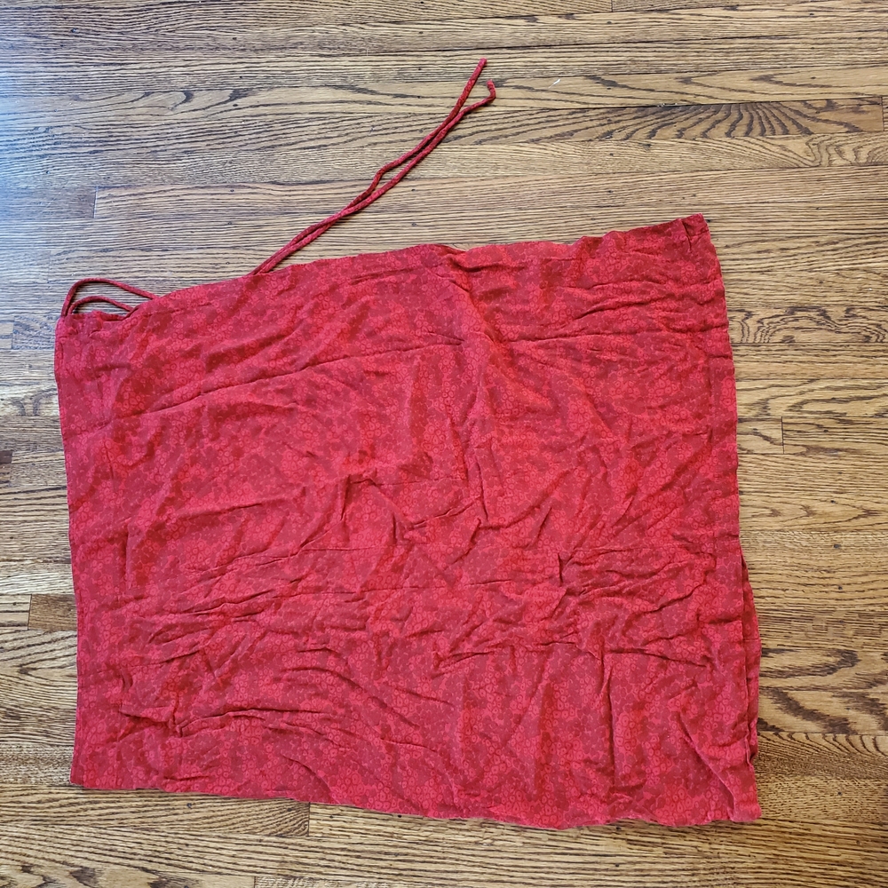 Free People Coral Sarong Swim Cover-Up with Ruched Texture